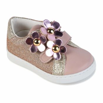 Girls Pink & Golds Trainers