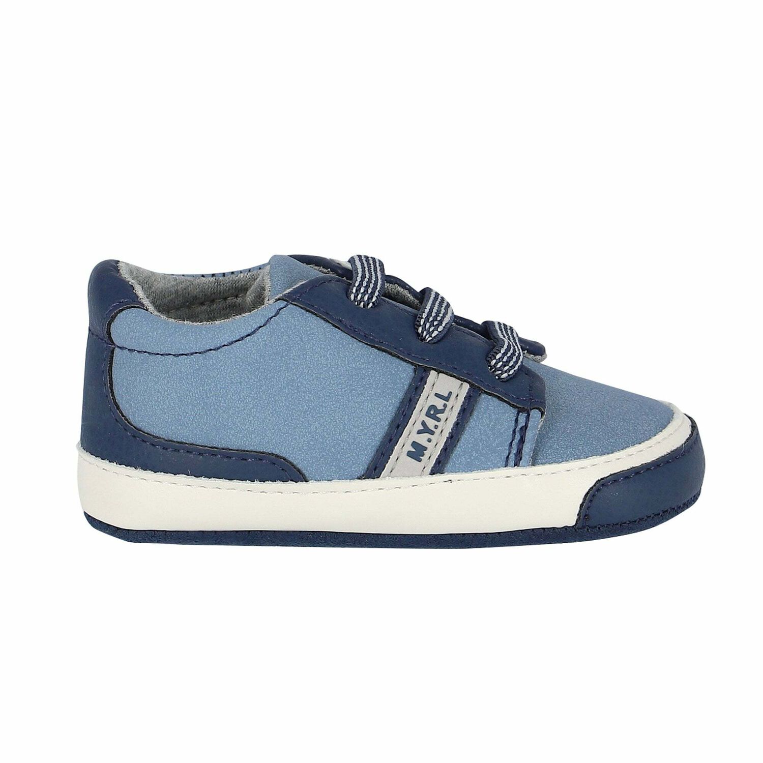 Baby Boys Blue & White Logo Pre Walker Shoes, 1, hi-res image number null
