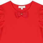 Girls Red Bow Long Sleeve Top, 2, hi-res