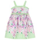 Girls Purple & Green Floral Dress, 1, hi-res