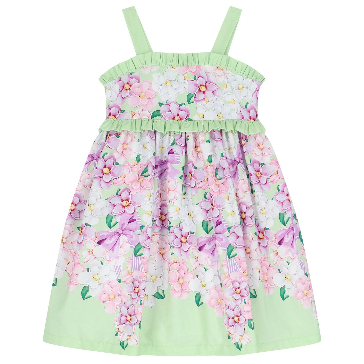 Girls Purple & Green Floral Dress, 1, hi-res image number null
