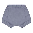 Baby Boys White & Blue Tiger Shorts Set, 1, hi-res