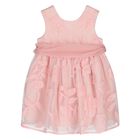 Younger Girls Pink Cut-Out Flowers Dress, 1, hi-res