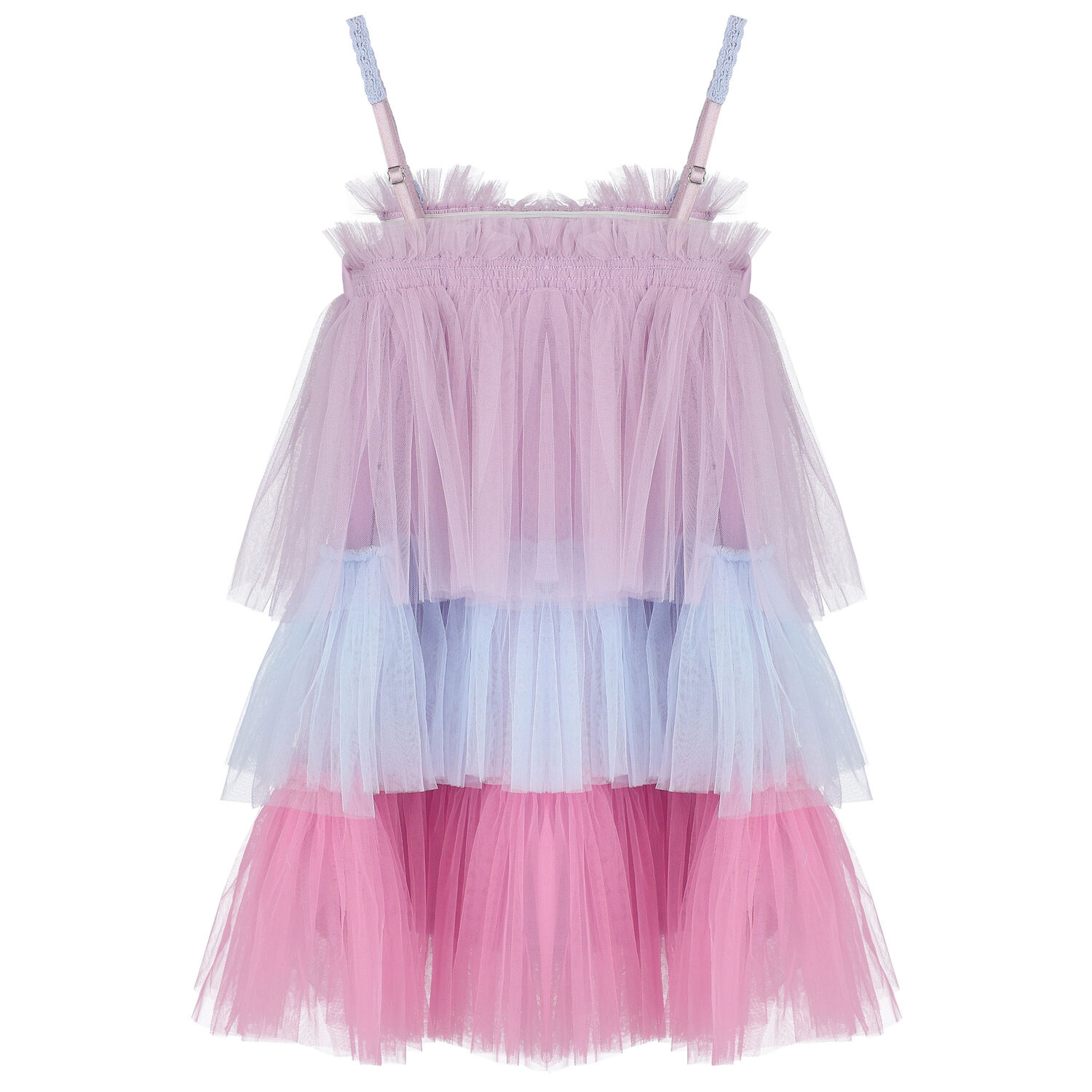 Girls Blue, Pink & Purple Tulle Dress, 1, hi-res