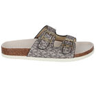 Girls Gold Logo Sandals, 1, hi-res