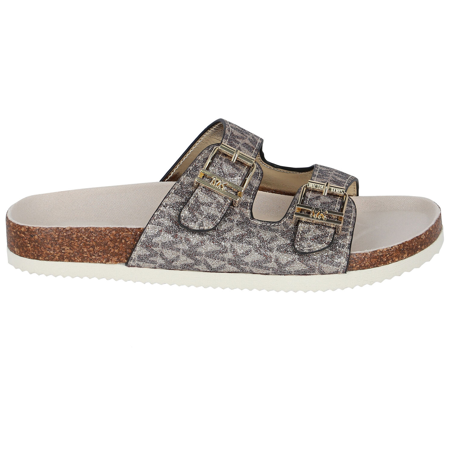 Girls Gold Logo Sandals, 1, hi-res