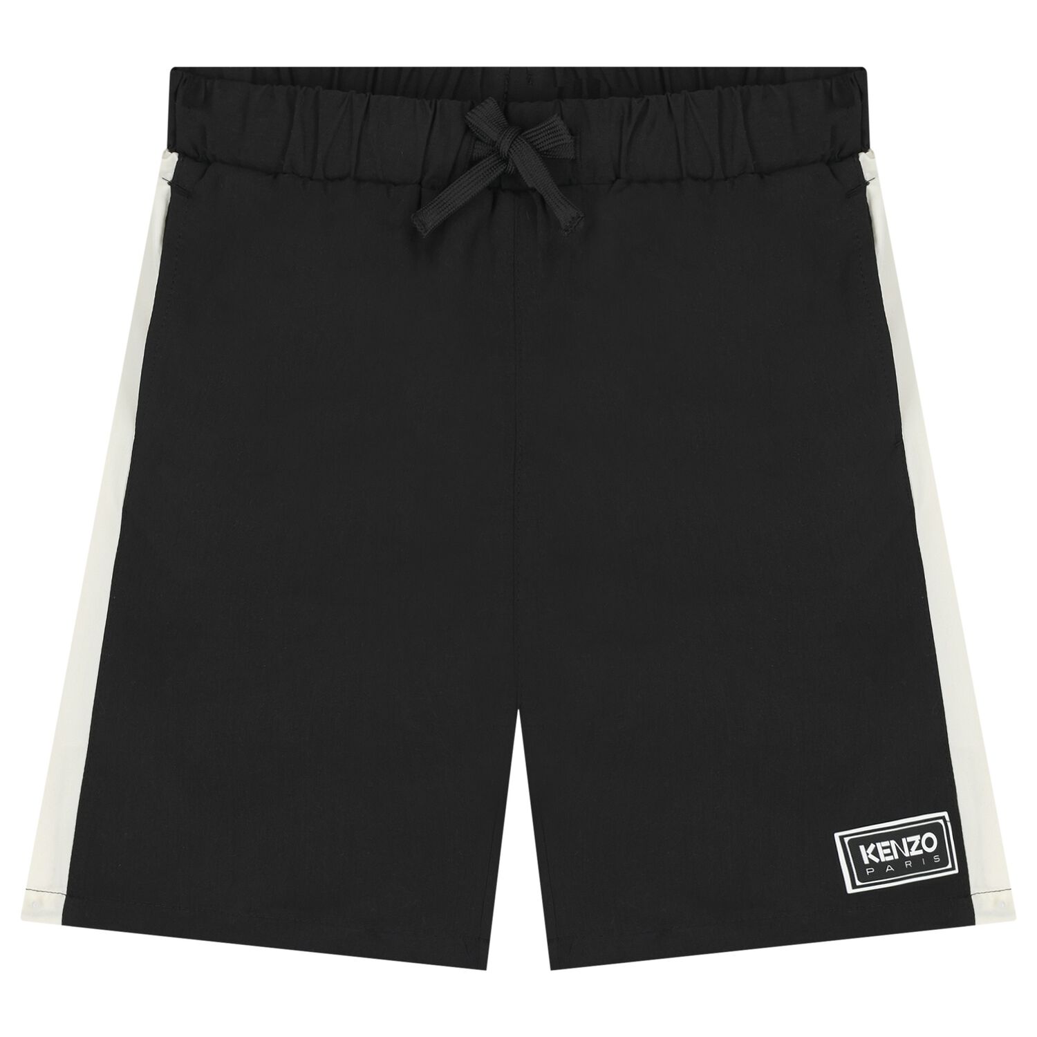 Boys Black Logo Shorts, 1, hi-res