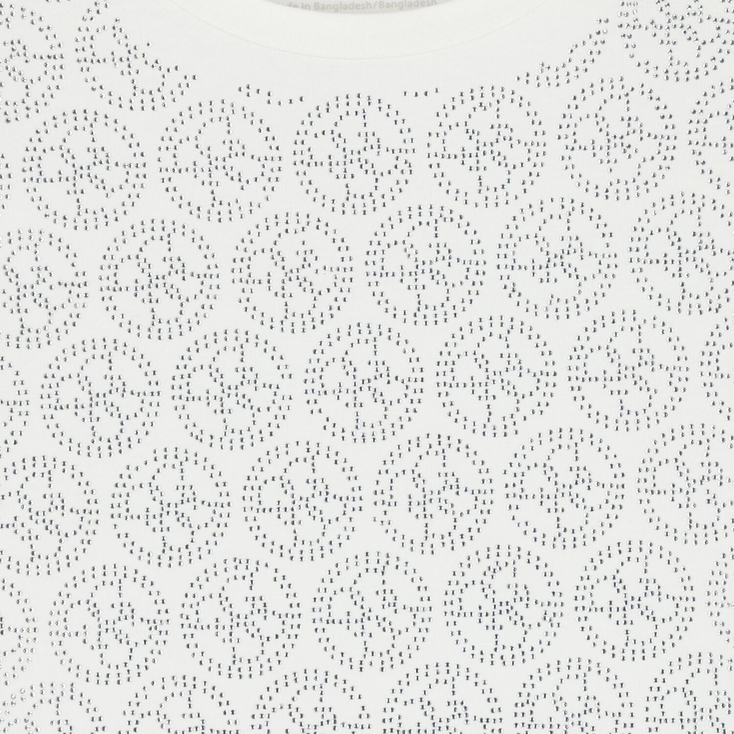 Girls White Embellished Logo T-Shirt, 1, hi-res