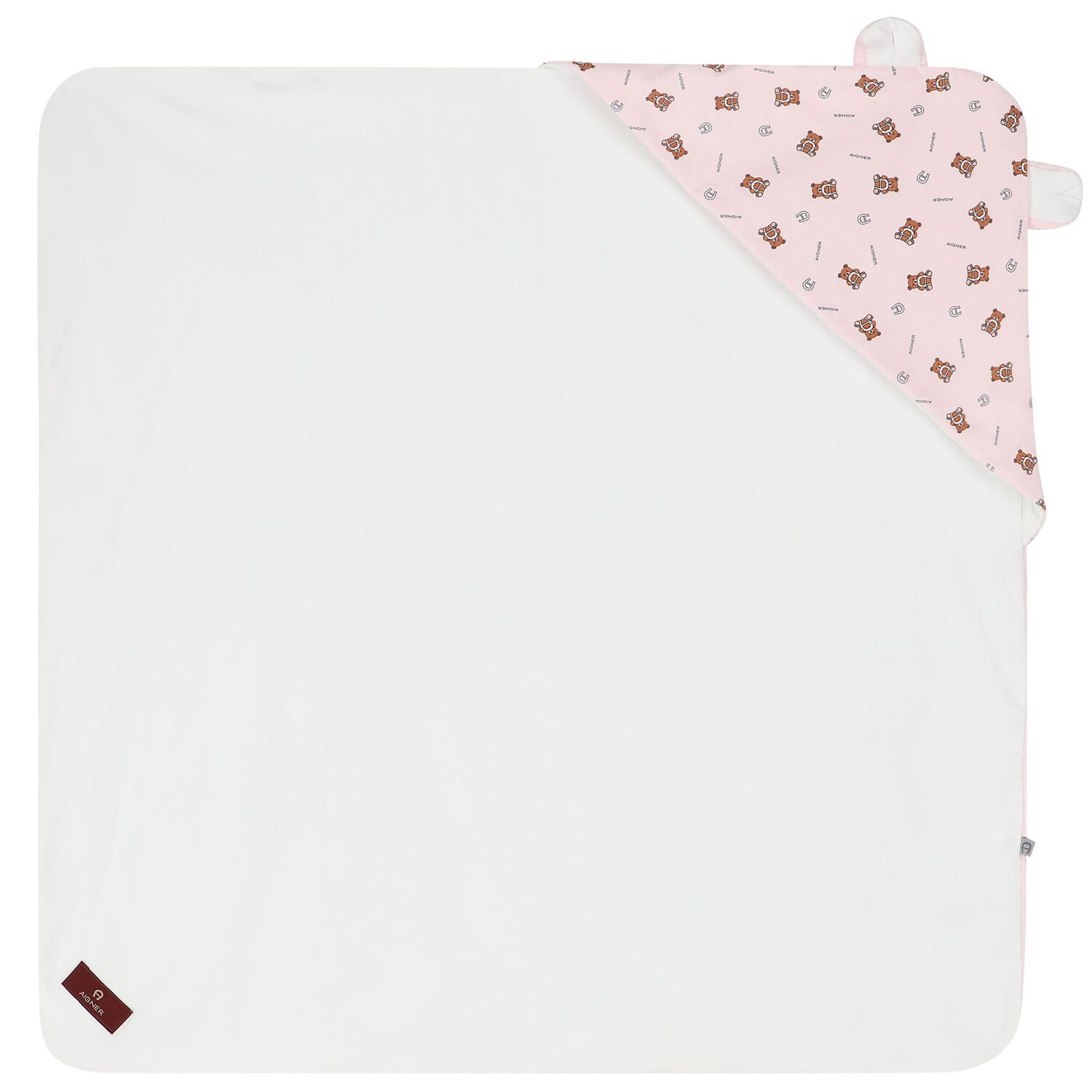 Baby Girls White & Pink Logo Babygrow Set, 1, hi-res