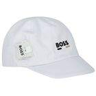 Baby Boys White Reversible Logo Cap, 1, hi-res
