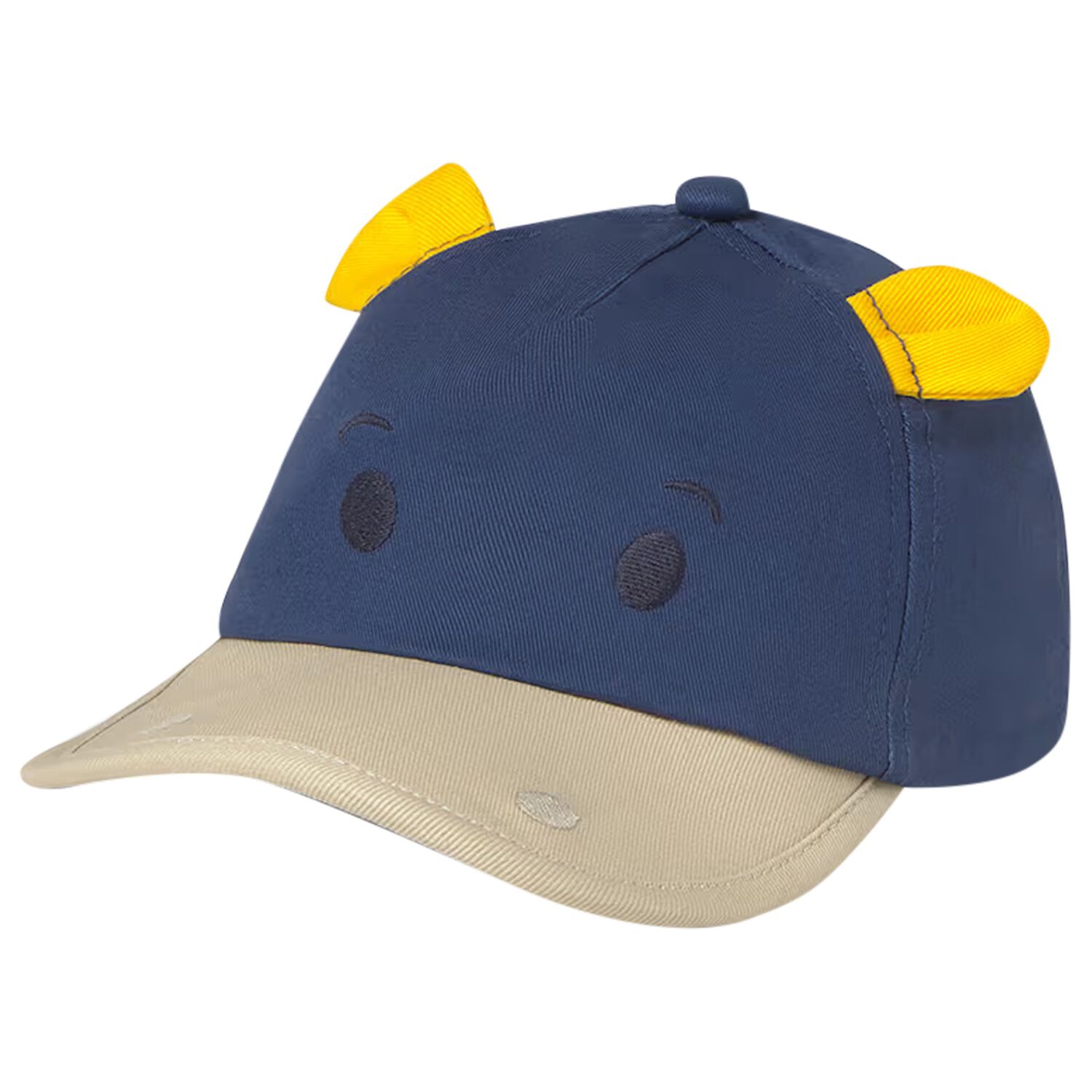 Younger Boys Navy Blue & Beige Cap, 2, hi-res