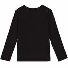 Boys Black Logo Long Sleeve Top, 1, hi-res