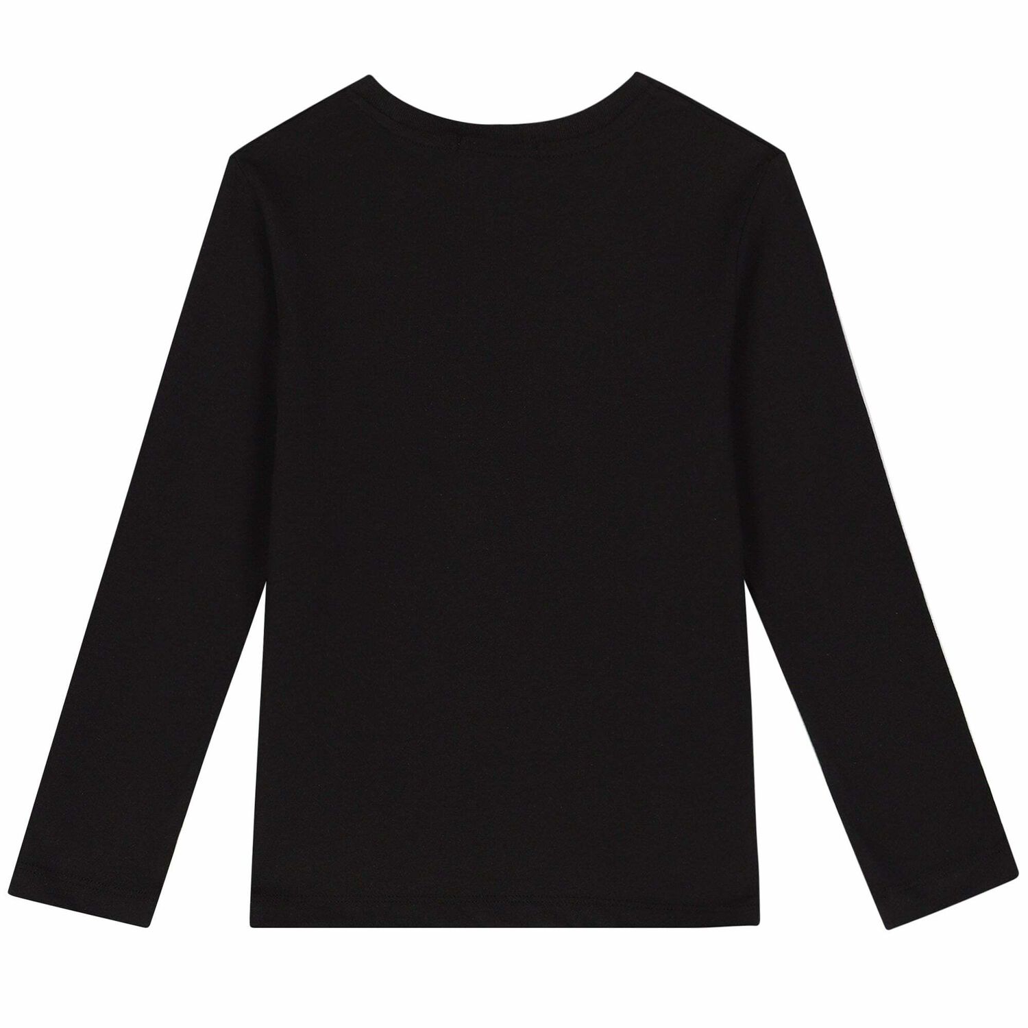 Boys Black Logo Long Sleeve Top, 1, hi-res