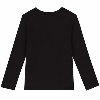 Boys Black Logo Long Sleeve Top