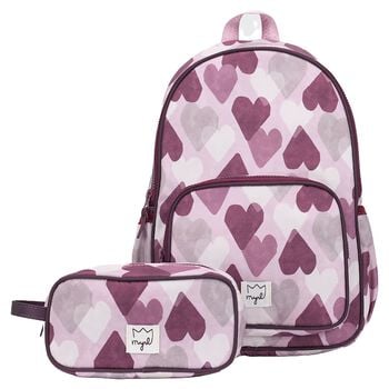 Girls Pink Heart Backpack ( 40cm )