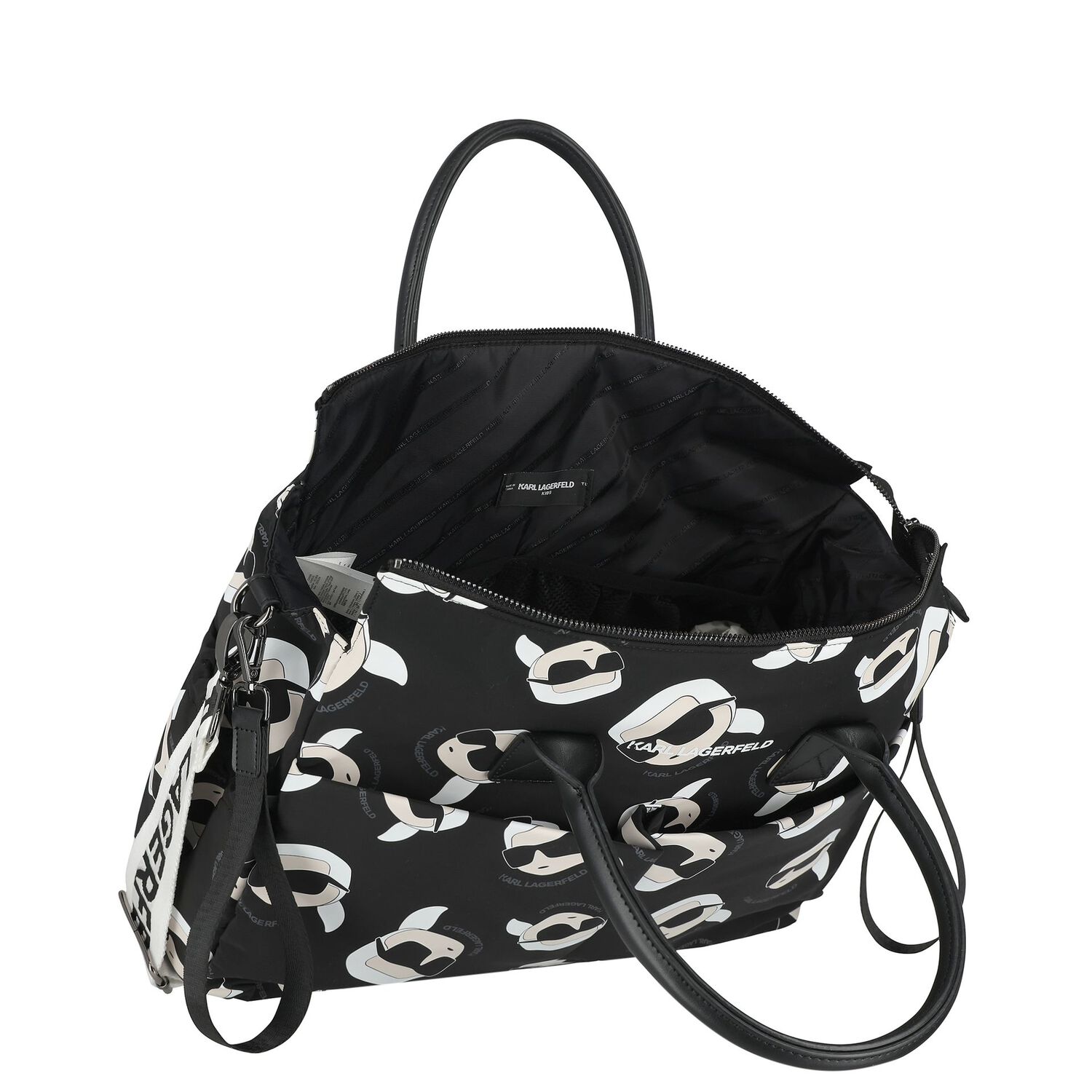 Black & White Logo Baby Changing Bag, 1, hi-res