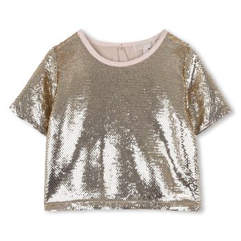 Girls Gold Sequins Top
