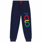 Boys Navy Logo Joggers, 1, hi-res