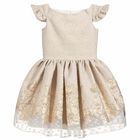 Girls Gold Special Occasion Dress, 1, hi-res