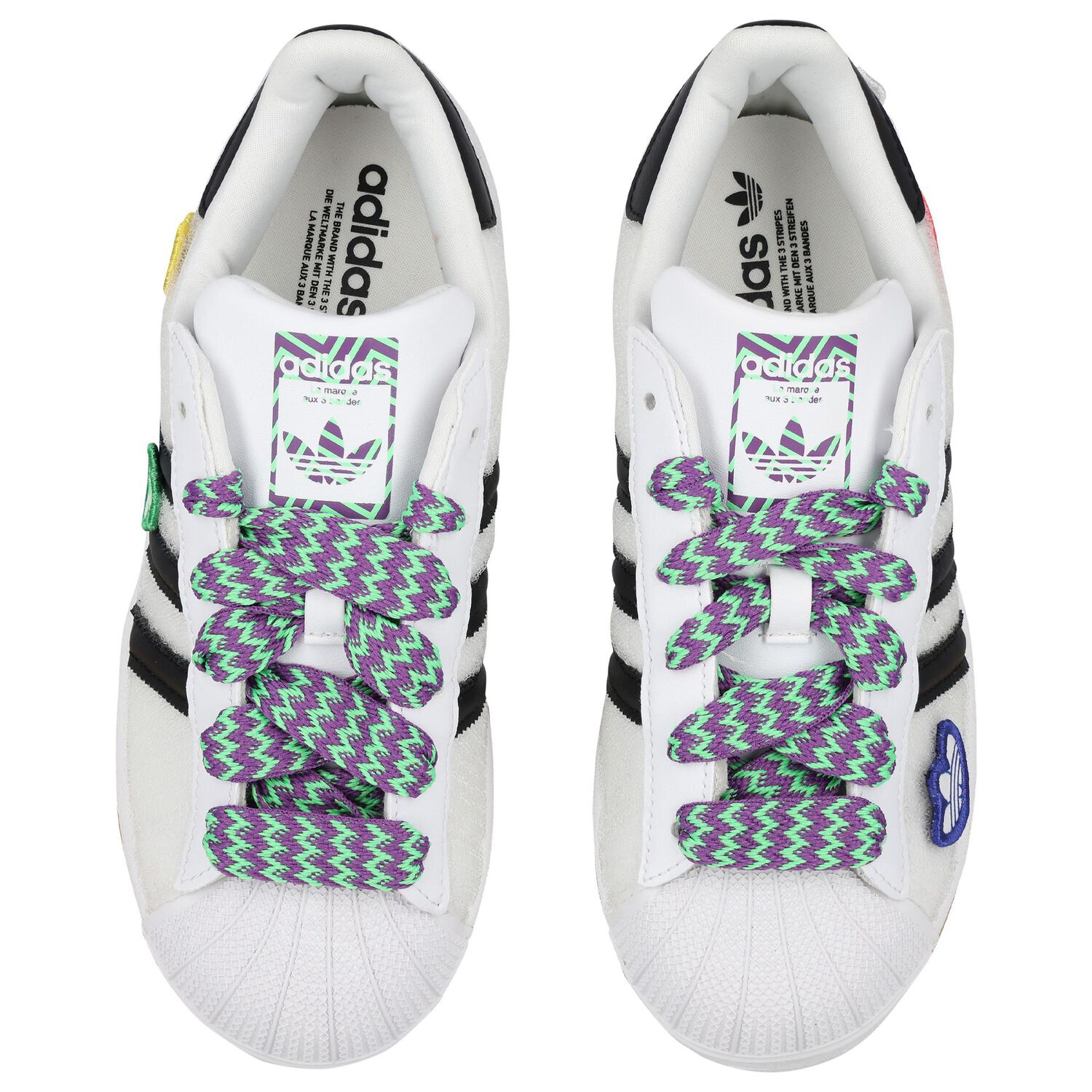 White & Black SUPERSTAR II Trainers, 1, hi-res