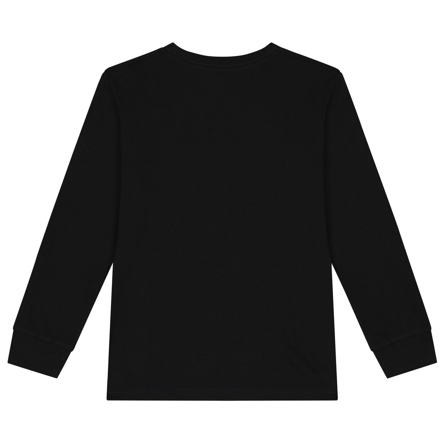 Boys Black Logo Long Sleeve Top, 1, hi-res