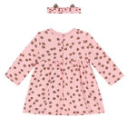 Baby Girls Pink Flower Dress, 1, hi-res