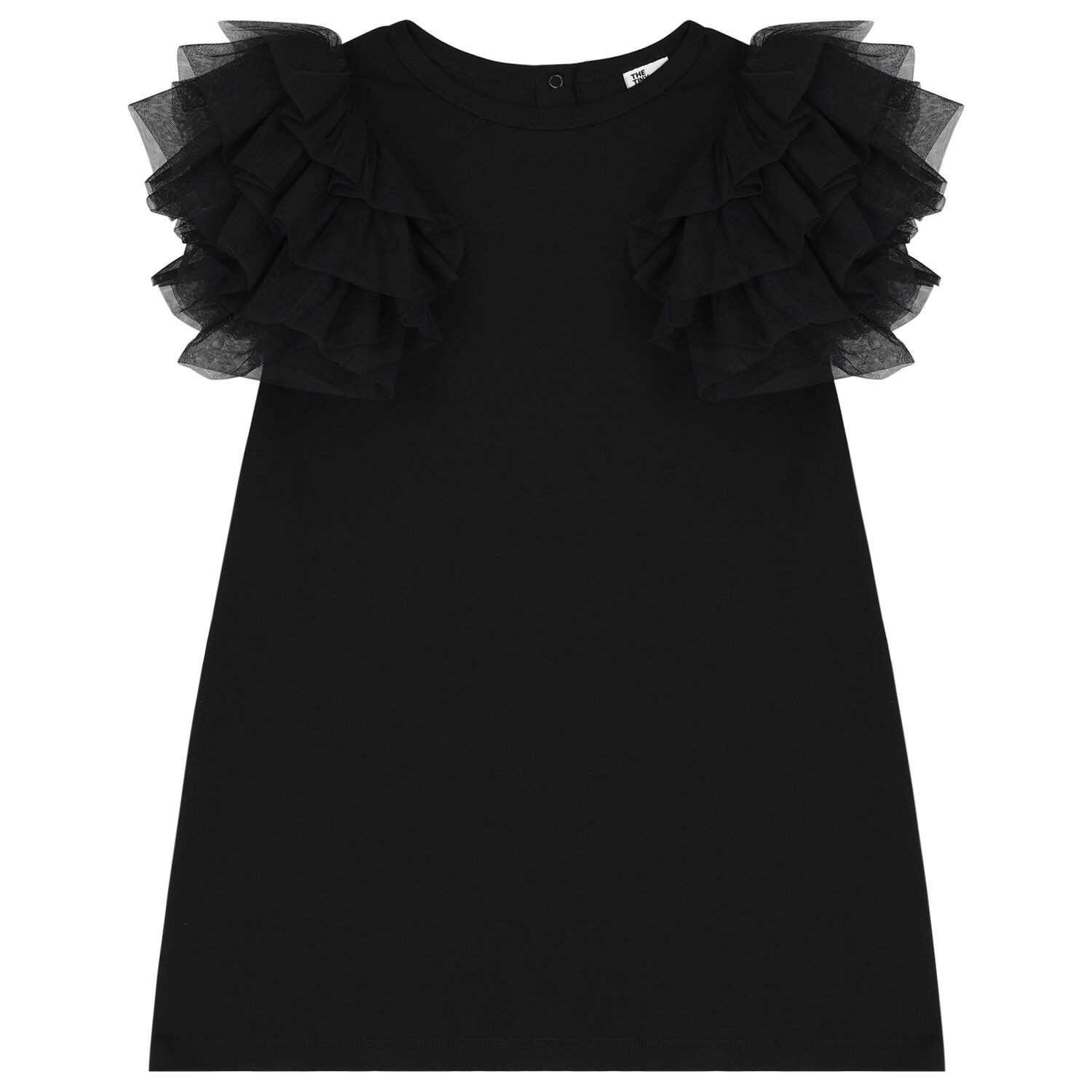 Girls Black Tulle Dress, 5, hi-res