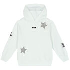 Girls White Logo Hooded Top, 1, hi-res