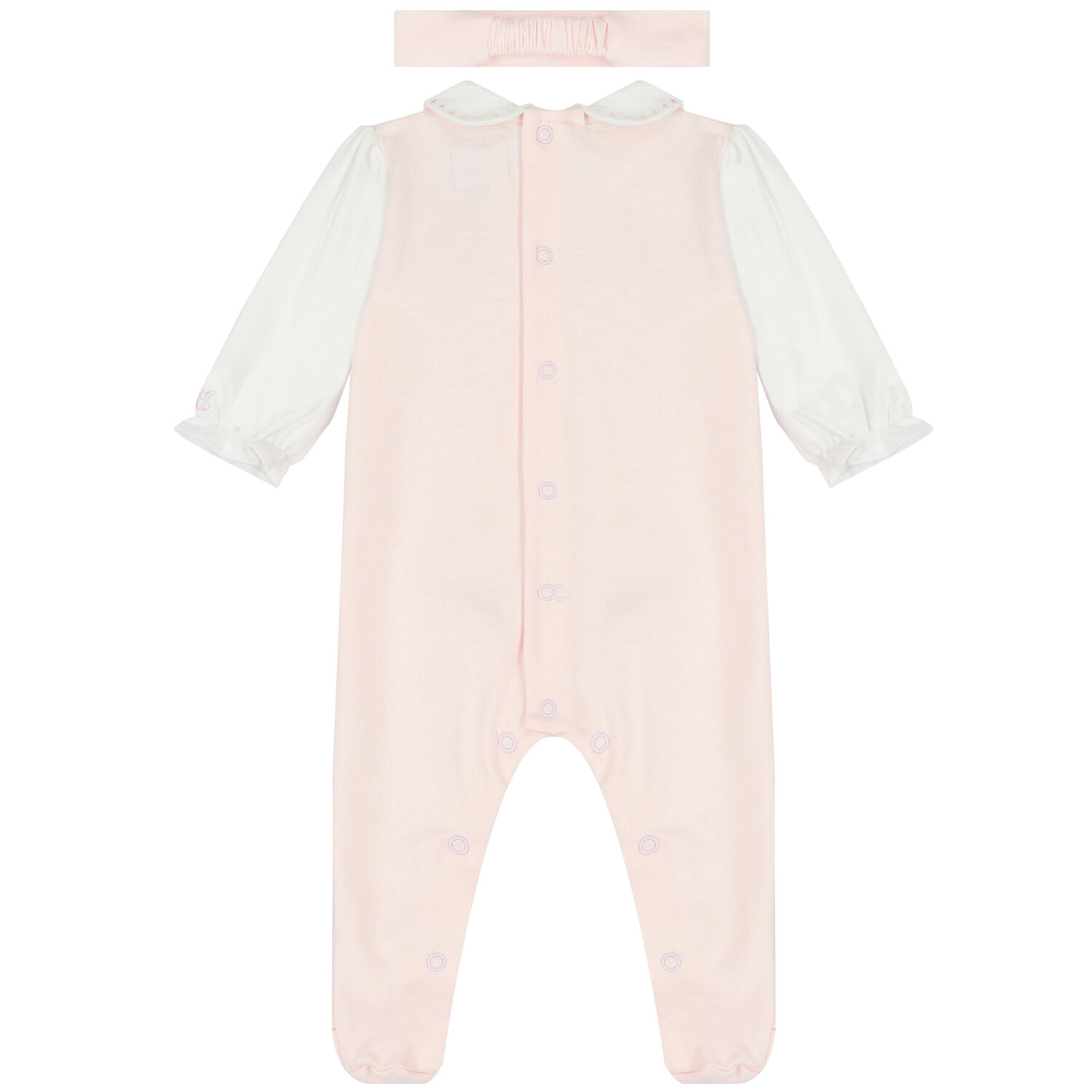 Baby Girls Pink & White Babygrow Set, 1, hi-res
