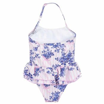 Younger Girls pink & Blue Floral Swimsuit