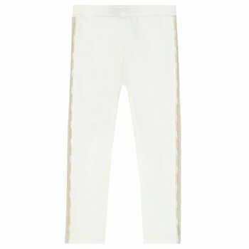 Girls Ivory Logo Trousers