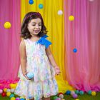 Girls Ivory Bow Tulle Dress, 1, hi-res