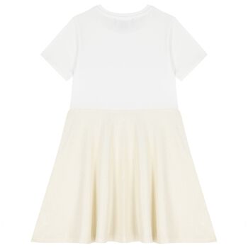 Girls White & Gold Dress