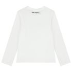 Girls White Choupette Long Sleeve Top , 2, hi-res