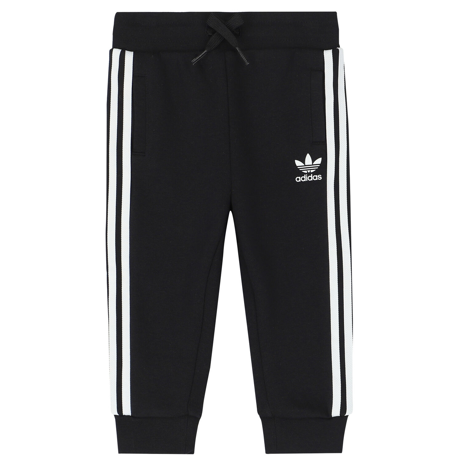 Baby Boys Black Trefoil Logo Tracksuit, 1, hi-res