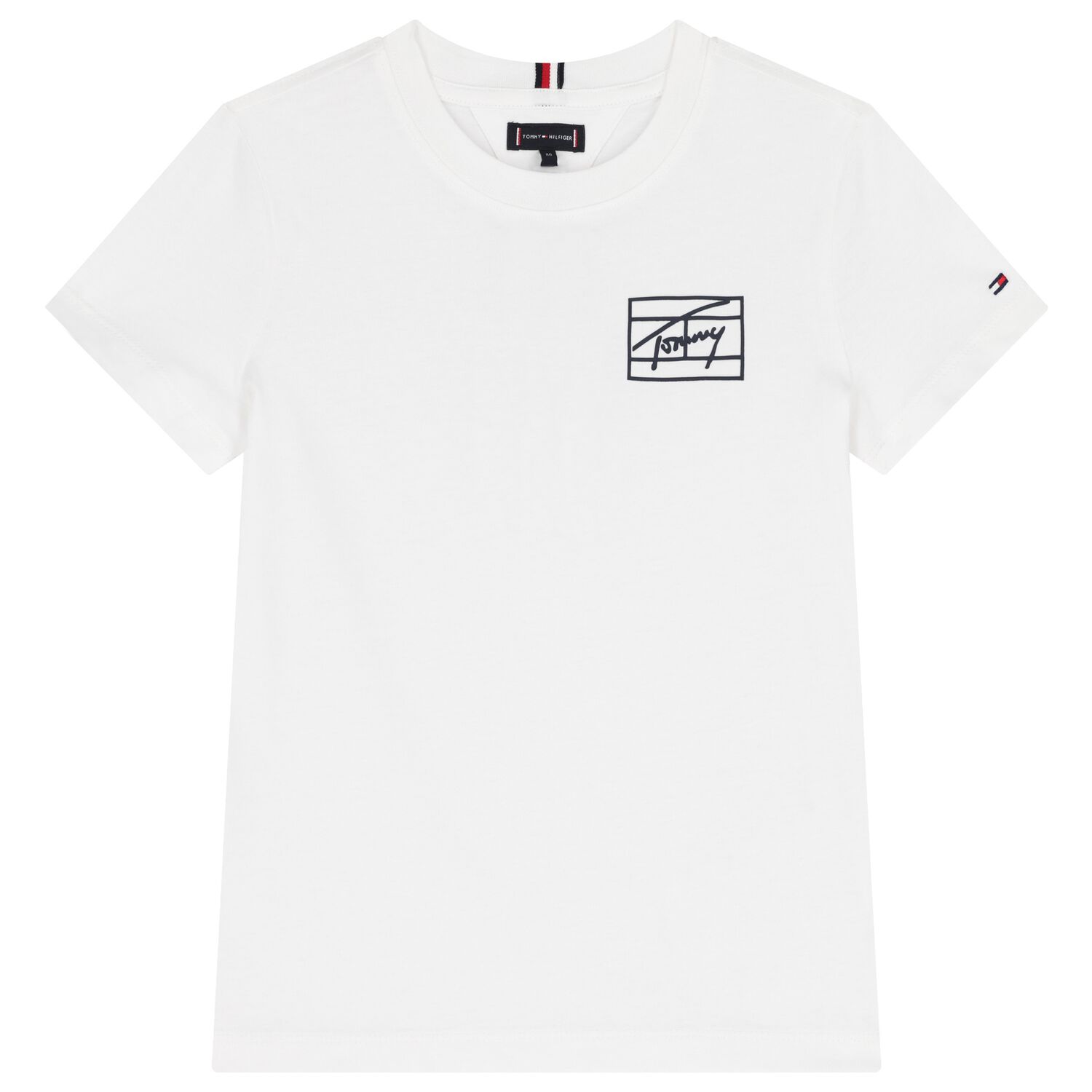 Boys White Logo T-Shirt, 3, hi-res