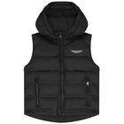 Boys Black Aston Martin Logo Gilet, 1, hi-res