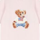 Baby Girls Pink Polo Bear Romper, 1, hi-res