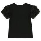 Girls Black Logo T-Shirt, 2, hi-res