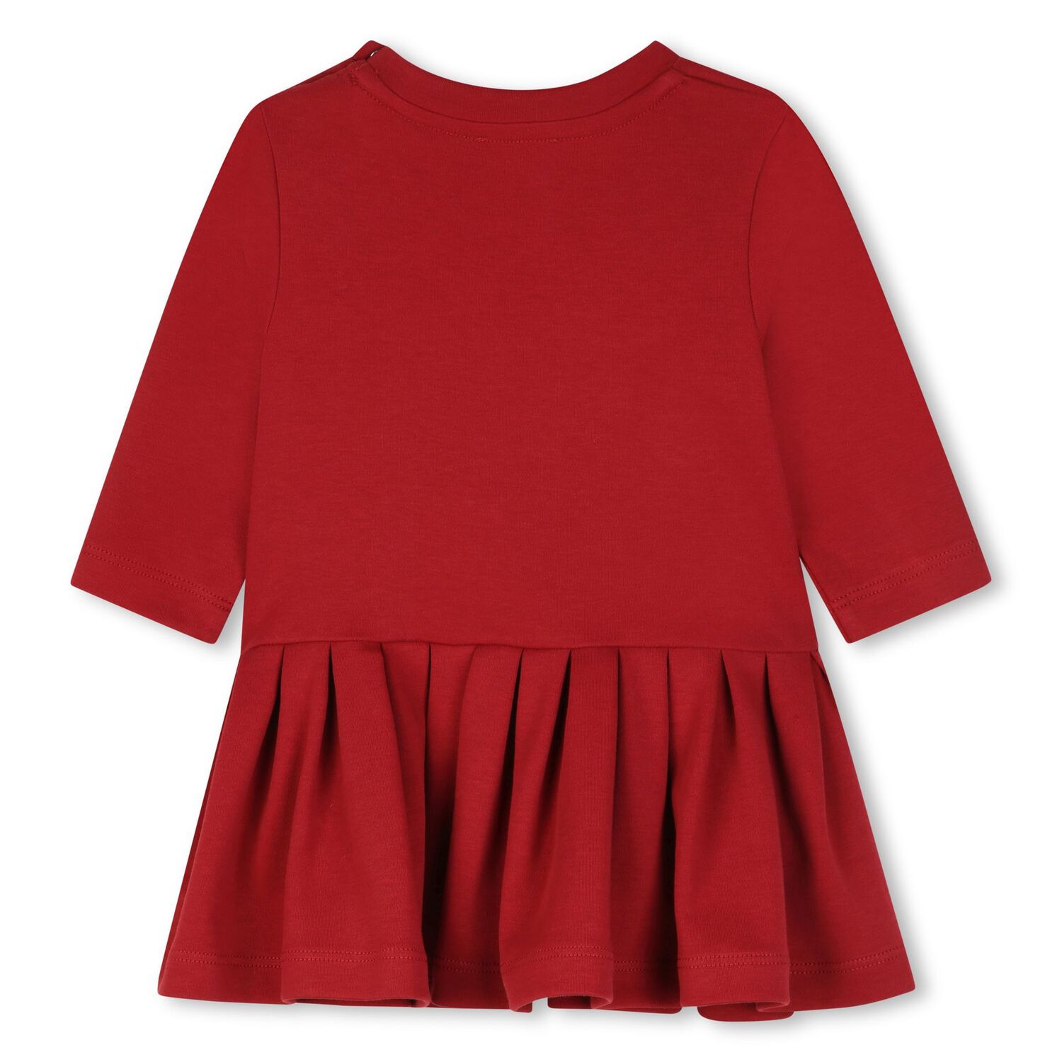 Younger Girls Red Pleated Logo Dress, 1, hi-res