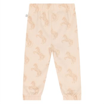 Younger Girls Beige Horse Joggers