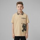 Boys Beige EKD Logo Polo Shirt, 1, hi-res