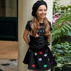 Girls Black Etel T-Shirt, 1, hi-res