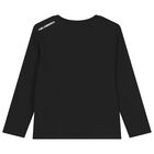 Boys Black Ikonik Karl Long Sleeve Top, 1, hi-res