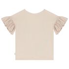Girls Beige Ruffle T-shirts, 1, hi-res