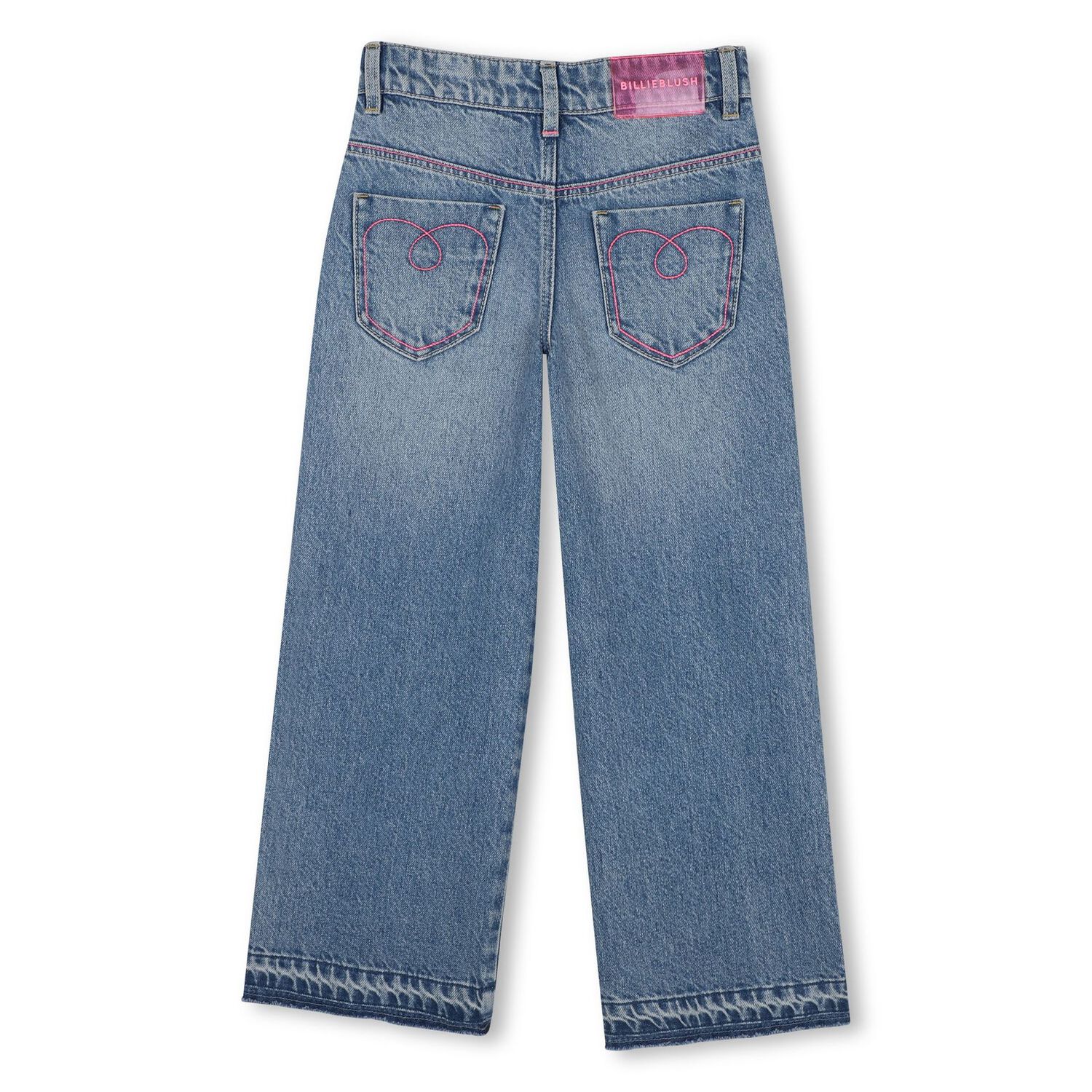 Girls Blue Denim Rhinestone Jeans, 1, hi-res