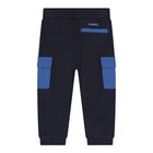 Baby Boys Navy Blue & White Teddy Bear Logo Tracksuit, 1, hi-res