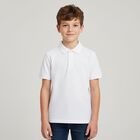 Boys White Logo Polo Shirt, 2, hi-res