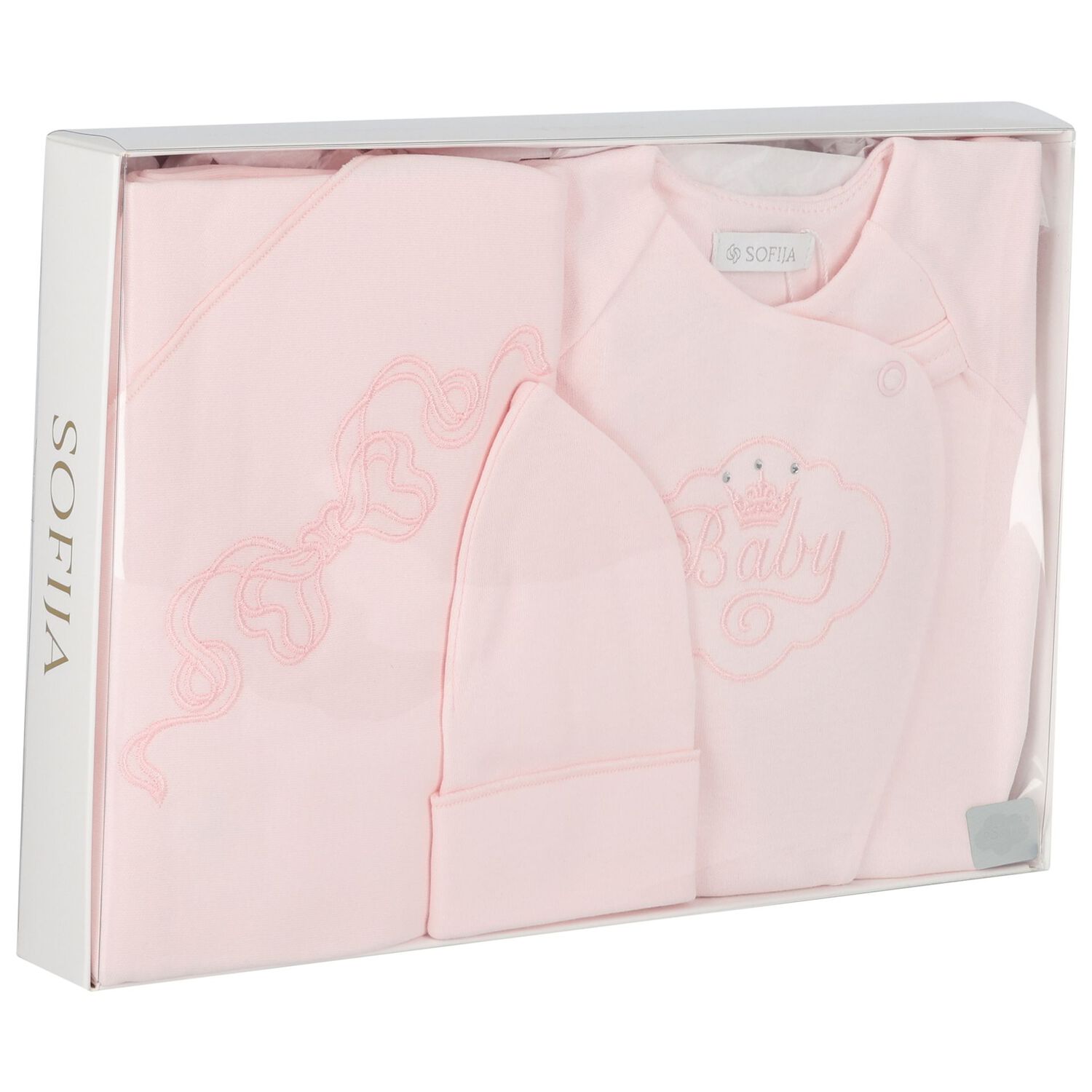 Baby Girls Pink Babygrow Gift Set, 2, hi-res