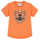 Younger Boys Orange Tiger Logo T-Shirt, 1, hi-res